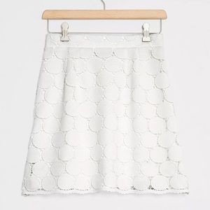 NWT. Anthropologie Embroidered Lace Mini Skirt M